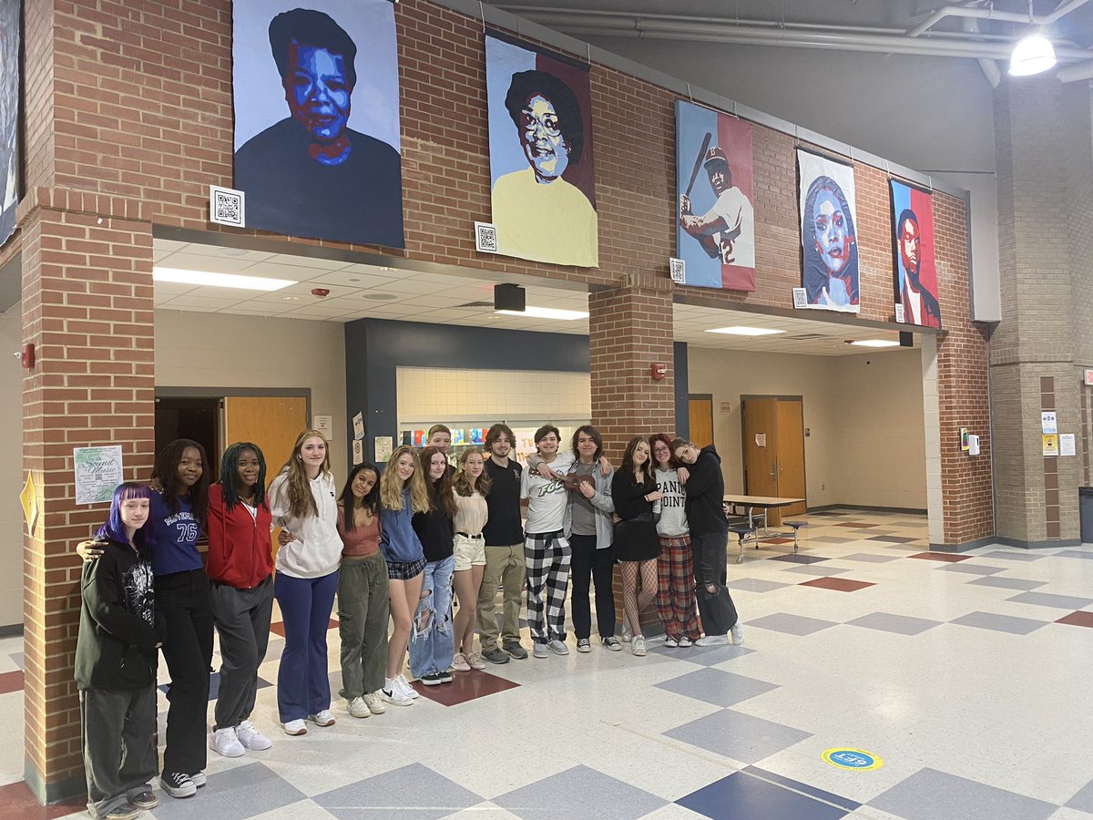 The talent at WFHS is unmatched! Mr. Domack’s Advanced Tech Theatre students created these large-scale paintings for their Black History Month Paint Project, and they are AMAZING! #WFCougarPride