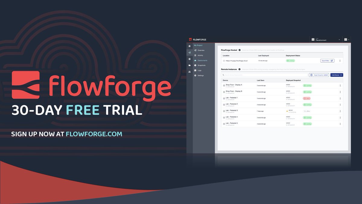 FlowForge 1.3 release is now available. We also announce a new 30-day free trail to make it easier for everyone to experience FlowForge.

Check out the detail in our release blog. 
flowforge.com/blog/2023/01/f…