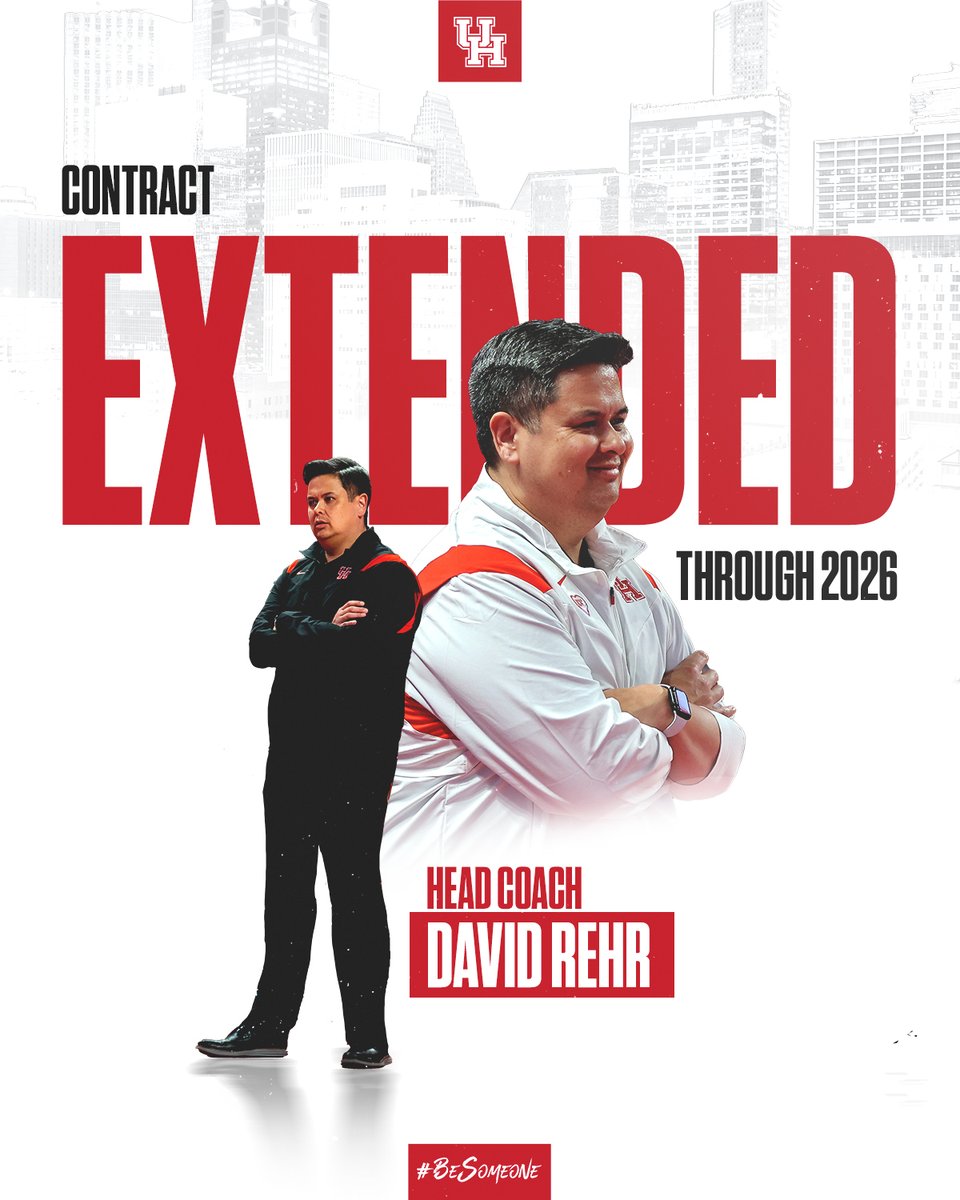 EXTENDED‼️

Following Houston’s record-setting run to the Sweet 16, <a href="/CoachDavidRehr/">David Rehr</a> has signed a contract extension through 2026.✍️

#BeSomeone