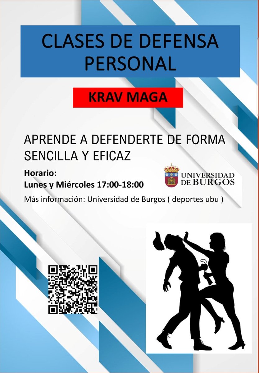 #Cursos_UBU | Todavía quedan plazas para Krav Maga. 

• Podéis practicarlo con la UBU los lunes y miércoles a las 17:00. 

• Aprende a defenderte de forma sencilla y eficaz con la UBU| #CursosDeportivos_UBU

►ubu.es/deportes/curso…