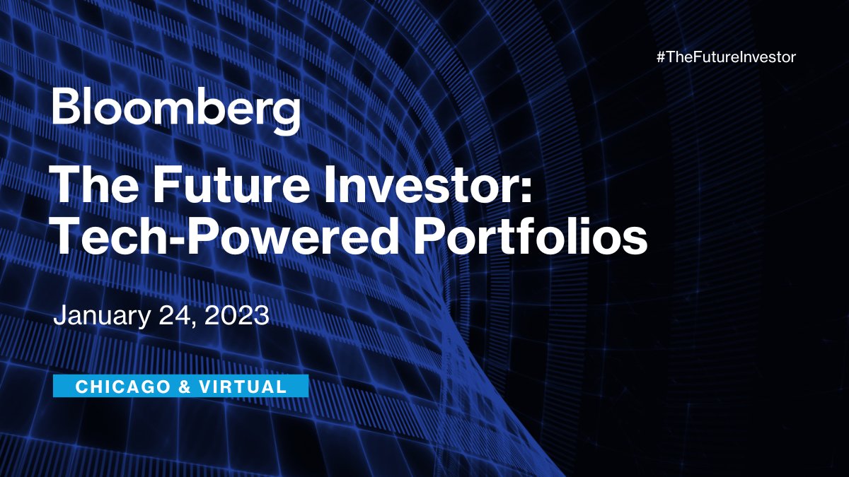 markets: RT @BloombergLive: At #TheFutureInvestor we’ll gather investment leaders to help identify burgeoning growth trends, which sectors might offer the most promise, and how they are deploying investment strategies to gain exposure across these areas.…