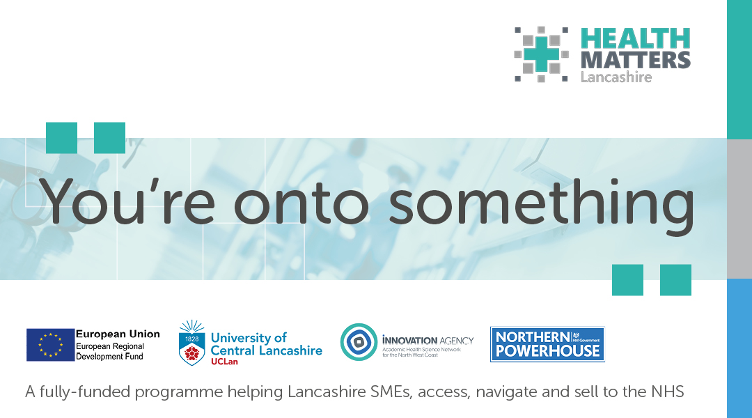 We will be introducing our latest offering of an IVA (Innovation Validation Assessment) to SMEs.

Please Register via this link: lnkd.in/g2GS7i-6

#team #innovation #health #erdf #northernpowerhouse #UCLan #whatsonlancashire #IVA #eventspreston #lancashire