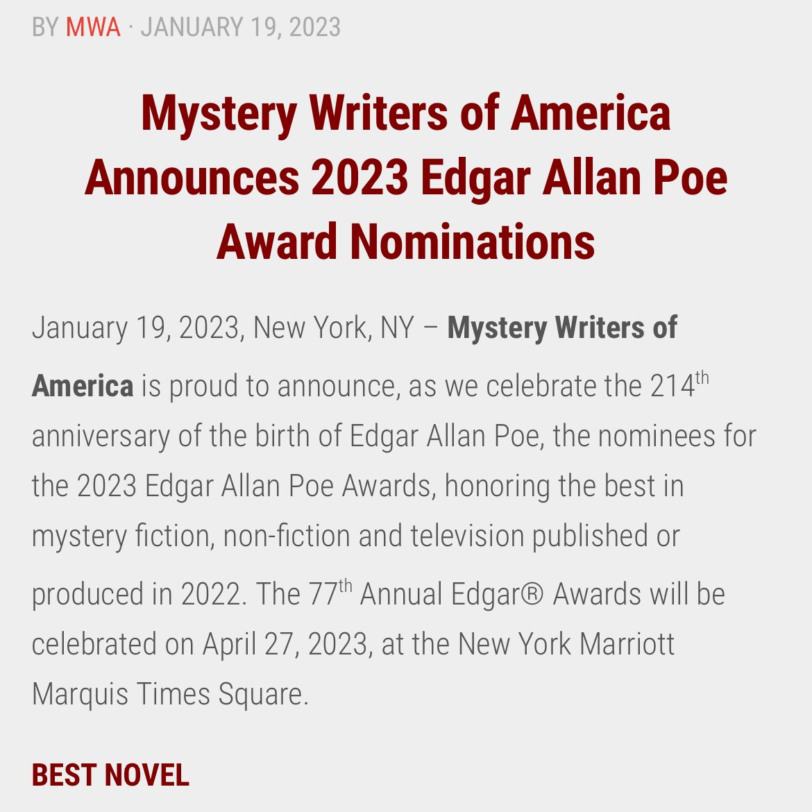 Mystery Writers of America tweet media