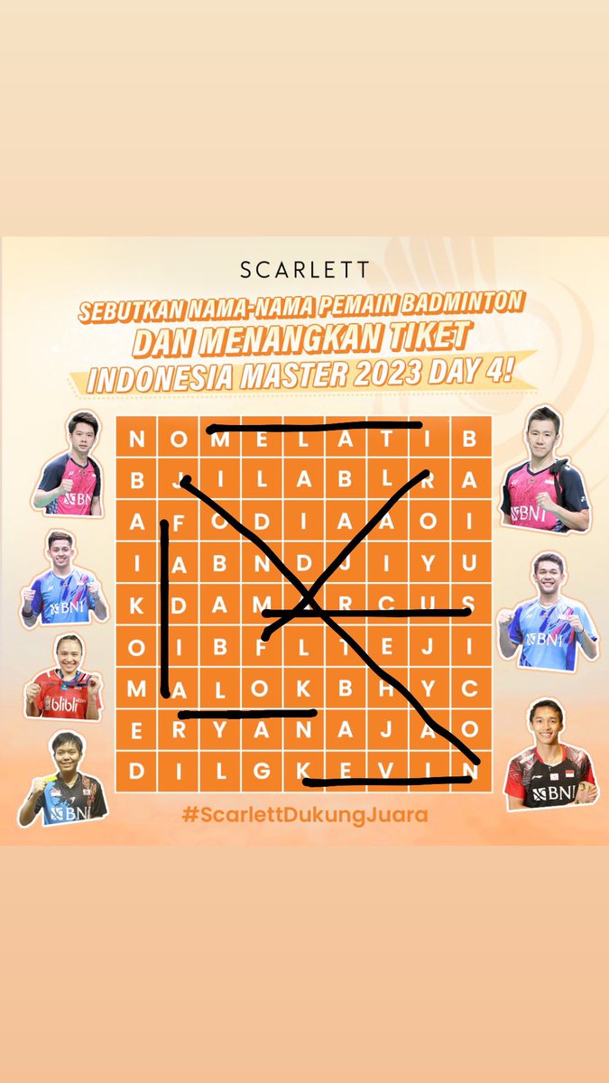lukaimark's tweet photo. @BadmintonTalk @hitocaesar Melati, Jonathan, Fadia, Marcus, Fajar, Ryan, Kevin #ScarlettDukungJuara @sanggia_pratiwi @dinifit19 @FajarAlviaan https://t.co/umEIbPsptW