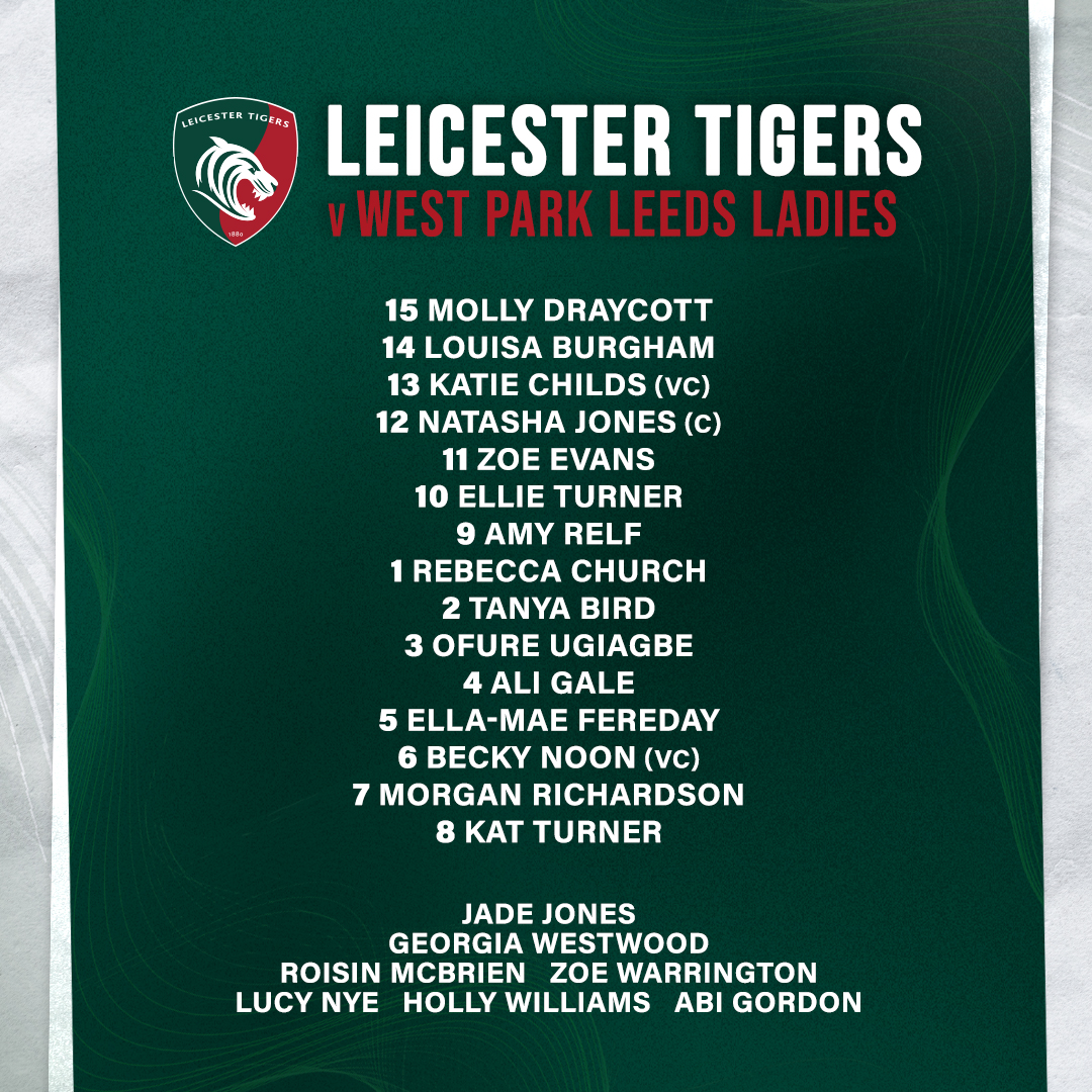 TigersWomens's tweet photo. 📋 𝐓𝐄𝐀𝐌 𝐍𝐄𝐖𝐒 | #COYT 🐯 

Our matchday squad to play West Park Leeds Ladies on Saturday at Leicester Forest RFC! https://t.co/beRKb8SqeR