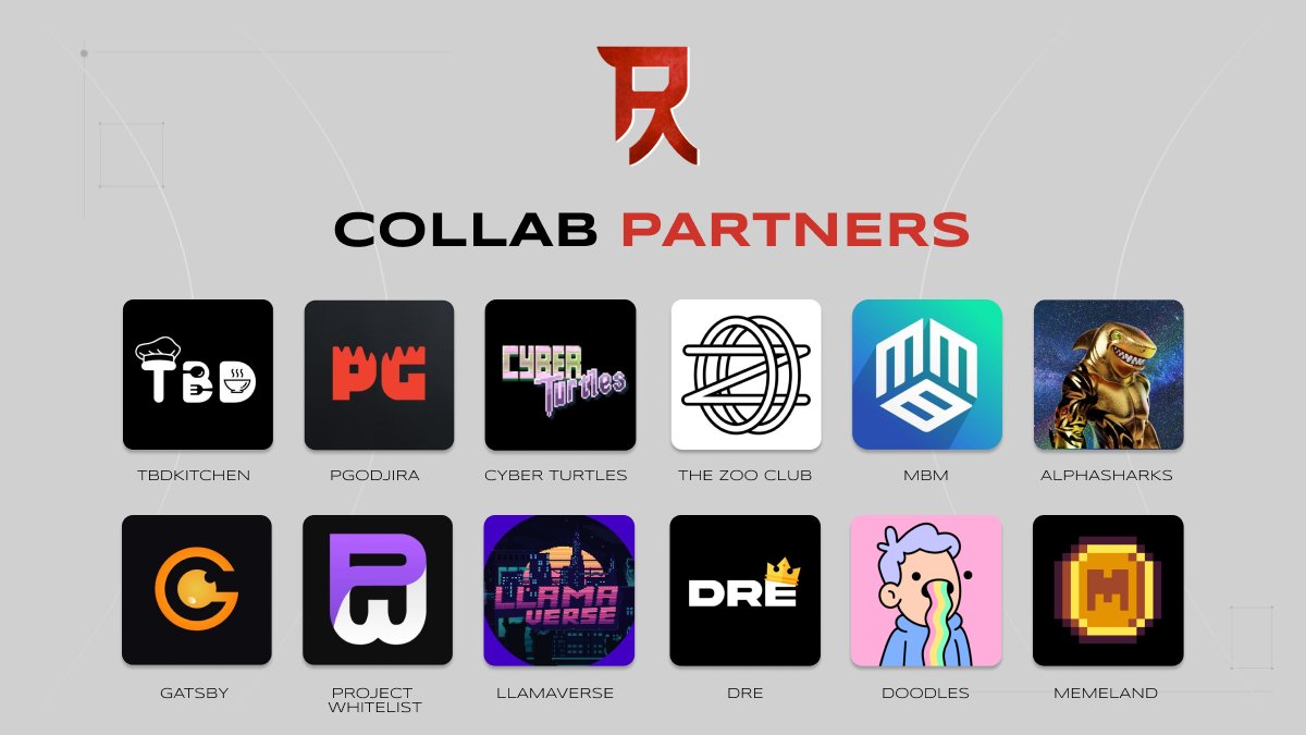raytai_io's tweet photo. Thanks to all the great communities we've collabed with. Impossible to fit them all in one pic, but every single one is amazing.

Collabs close on January 22. Please make sure your community has secured Fightlist spots for Raytai Genesis mint! https://t.co/77J13jD8gi