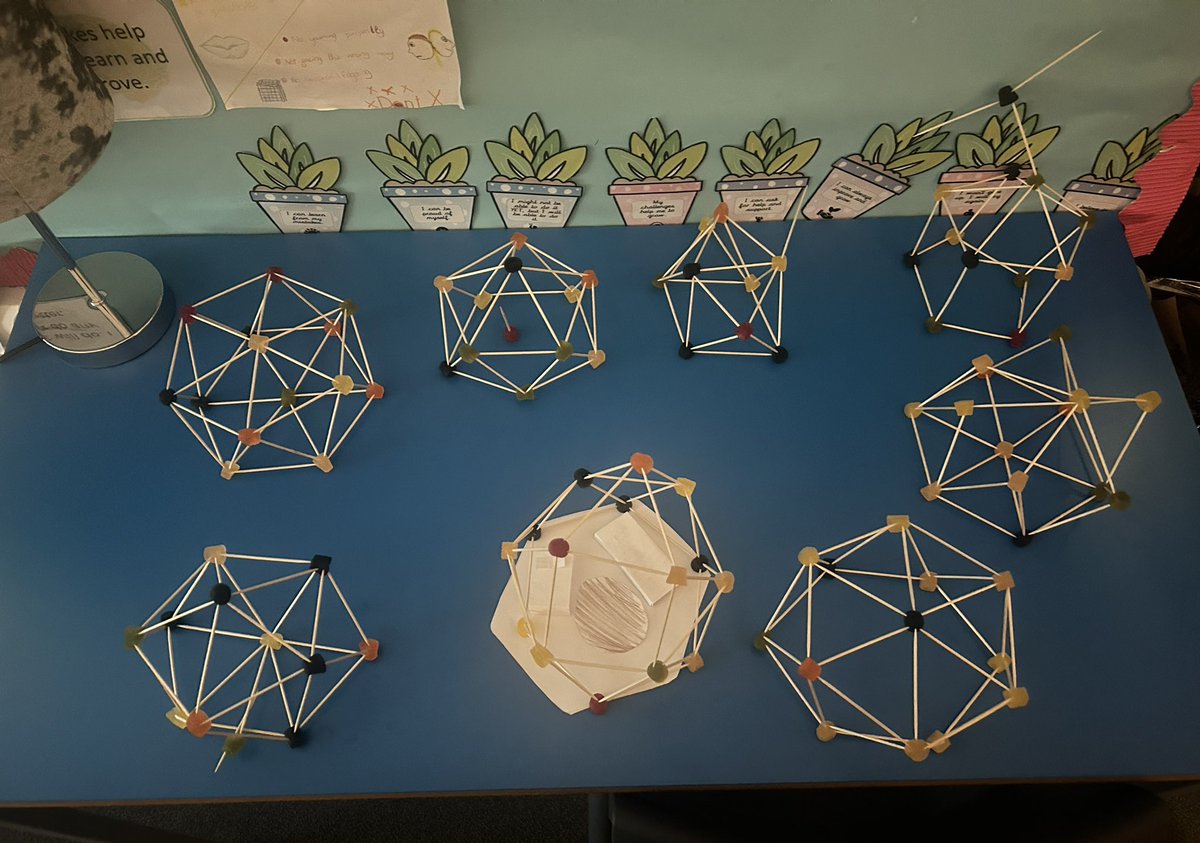missmacgregor_'s tweet photo. A fun STEM challenge today! We have been exploring triangles and discussing how they are used in different structures due to their strength. We built our own geodesic domes using cocktail sticks and sweeties. Excellent teamwork demonstrated as we investigated different strategies https://t.co/AvQ7nvd8Pl