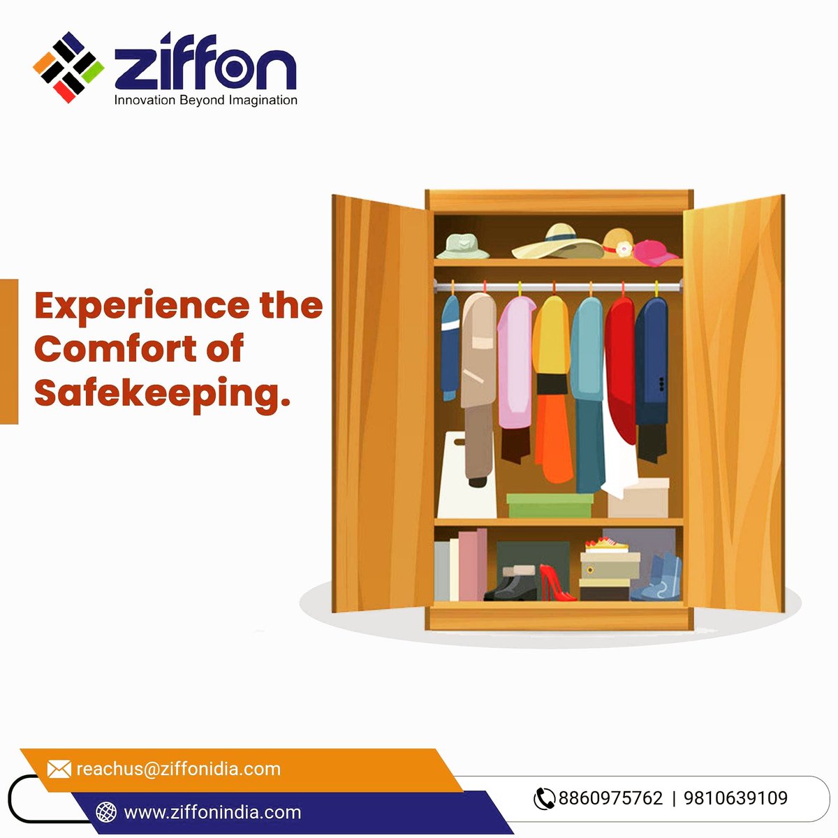 widest selection of contemporary designs, and high quality finishes by Ziffon. For further information please visit us at ziffonindia.com or feel free to contact on +91-8860975762 #ziffon #wardrobe #wardrobedesign #modularwardrobe #almirah #almirahdesign #furniture