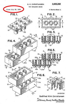 “Why the 1950s?” we hear you ask. Well, our current village hall was opened in 1951 (72 years ago) and the Lego brick was patented in 1958. Here's the patent blue print.  A brilliant decade! 
#VillageHallsWeek
#Lego