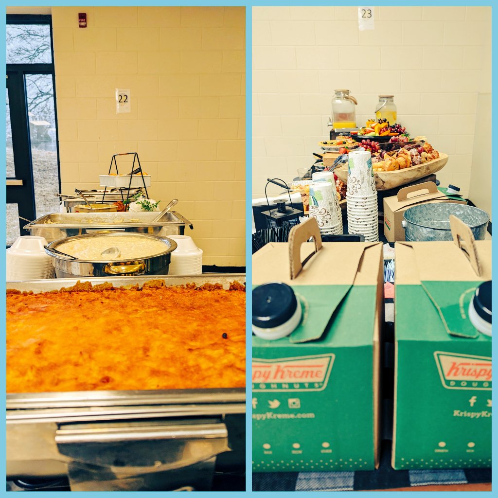 bcthomp2's tweet photo. This "cornucopia of love" was the absolute best way to begin my day. I want to thank my administration @FMSTrojanPride for providing it, as well as Tonya R. Southerland of #SouthernStyleEleganceandCatering for preparing it. It was a wonderful experience. 😊 @lmkinard @Educ8Minds https://t.co/l8coBE5Aab