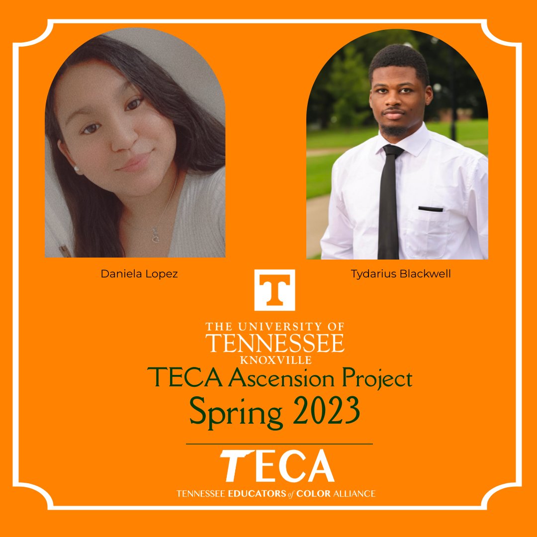 TNEdColorAllies's tweet photo. Congratulations to our Ascenders from @UTKnoxville! Ascenders are pre-certified up-and-coming educators of color in ed prep programs across the state. Ascenders participate in six informative sessions and are matched with a mentor as part of the program.
 @tydariusb1
@nela103102 https://t.co/pOV0z6hlR2
