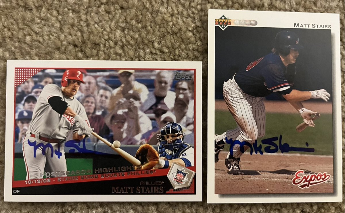 mjs80377's tweet photo. Thanks to @ThisFansView for hosting  @Phillies Works Series Hero Matt Stairs last night! Thanks to @carlscards @flyboys1974 @laurenh903 @JohnOBrien51902 for a great show! #Hobby #Collect #Autographs #WorldSeriesChampion #RingTheBell https://t.co/3kbZ7xhSPE