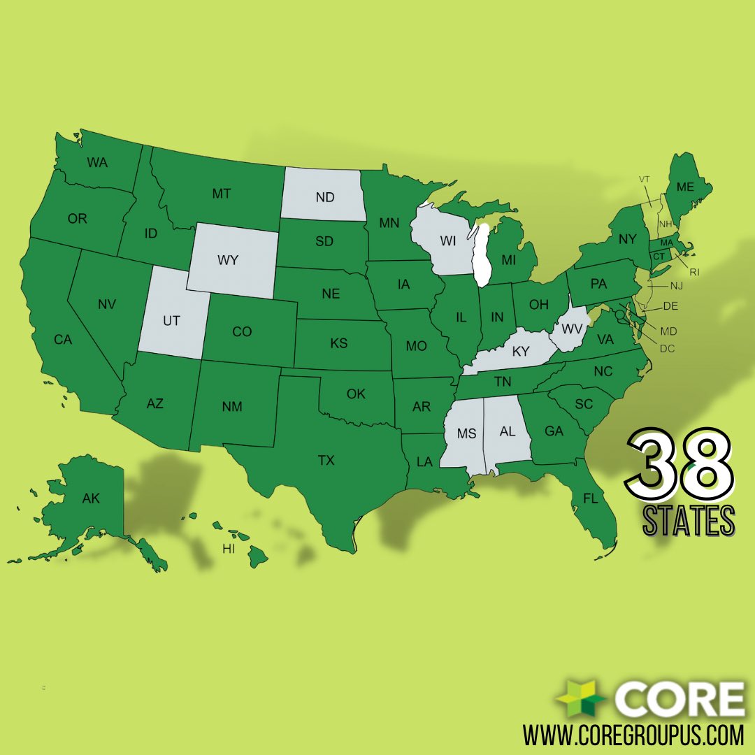 Well look at that! We have a + 1️⃣! 38 States 245 + Relationships, Small Businesses, Entrepreneurs & Achievers.

#coregroupus #growprofitably #supportsmallbusiness #smallbusiness #videographers #photographers #creativeaccounting #creatives #taxes #businessowner #38states