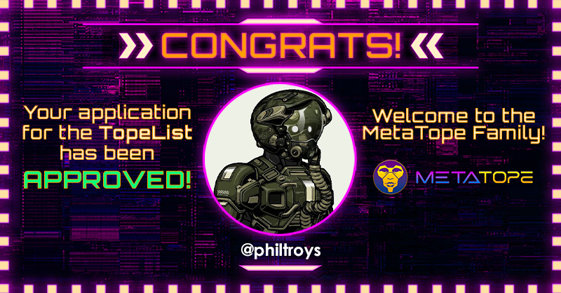 topelist's tweet photo. Congratulations @philtroys you have been approved for the #TopeList - welcome to the family! All approved applicants receive 7 bonus points toward our Mutant Hounds Collar giveaway on Friday at 12pm PST!! Congrats ππ https://t.co/6kuz16d1aG