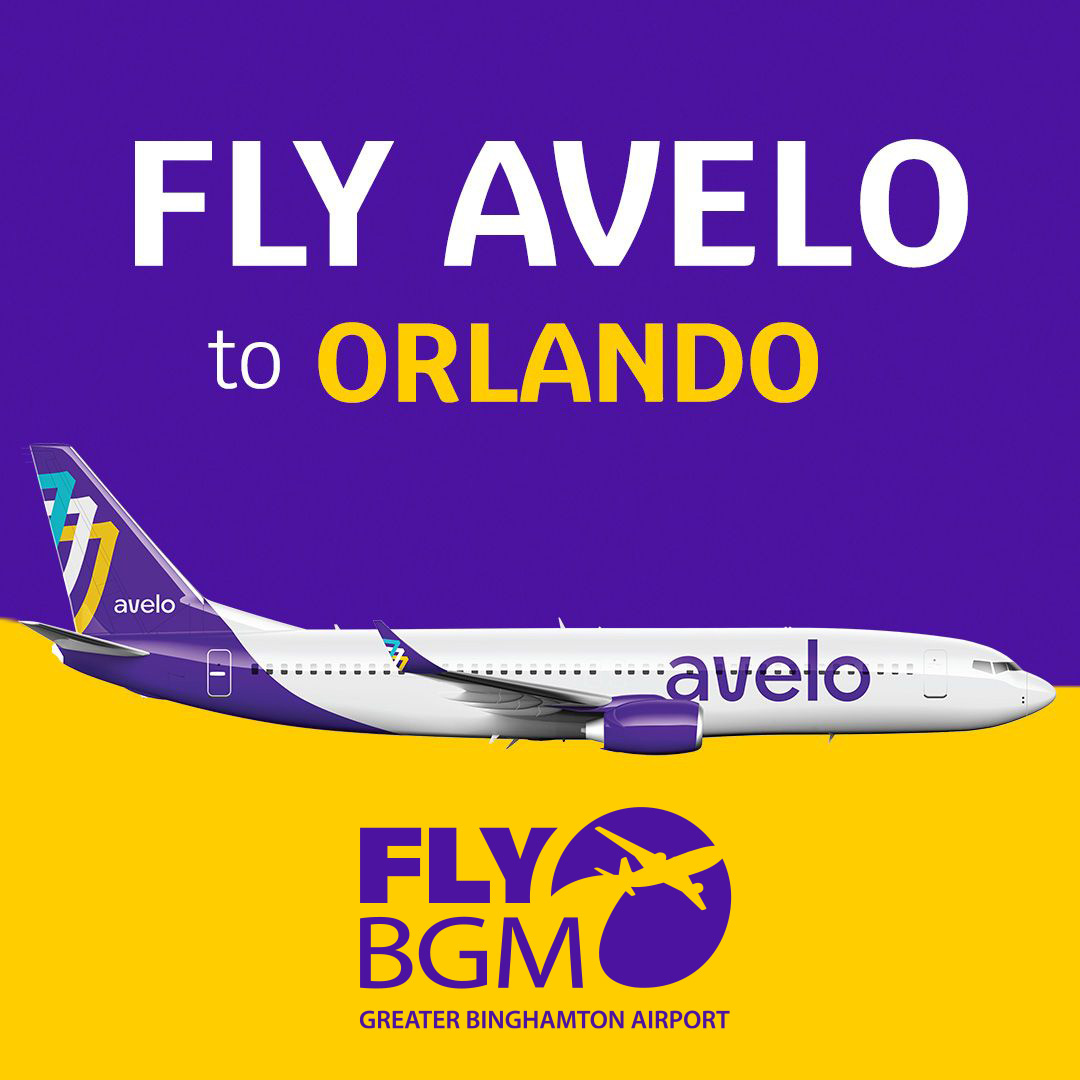 Frostbitten from winter weather? Time to defrost in sunny Florida! Arrive in Orlando in less than 3 hours with direct flights from BGM. Fly Avelo.
