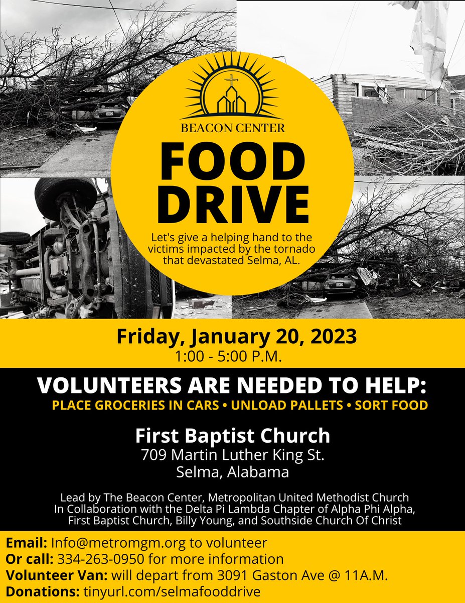 AlaValues's tweet photo. #pullup Team AV is on the way to Selma tomorrow to help support our partners in their efforts to help those impacted by the recent hurricane. But more volunteers are needed to help! Pull Up!!

#alvalues #disasterrelief #prayforselma #community #helpisontheway #nooneleftbehind https://t.co/k8a9MbE4ie