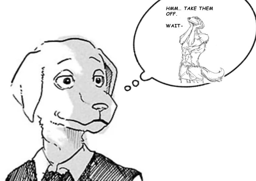 Sun87Rising87's tweet photo. Jack’s thoughts can be… odd :/

#BEASTARS #beastarsmeme #beastarsedit #Jackgosi #Jack #Legosi https://t.co/dTQAlXB345