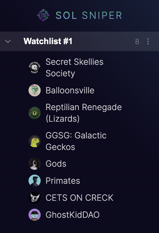 solsniperxyz's tweet photo. What projects are on your watchlist? 👓

@SecretSkellies
@balloonsville_2
@ReptilianRenegg
@GalacticGeckoSG
@TheFracture_
@Primatesnft 
@CetsOnCreck 
@GhostKidDAO

Which project is missing from this list? 👀 https://t.co/vm5fPtnqVx