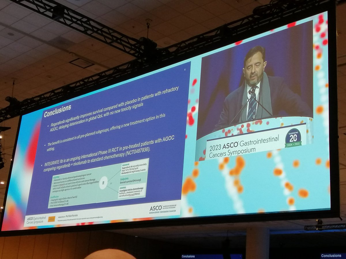 Regorafenib a possible 3rd line in gastro-esophageal adenocarcinoma, interesting results #GI23