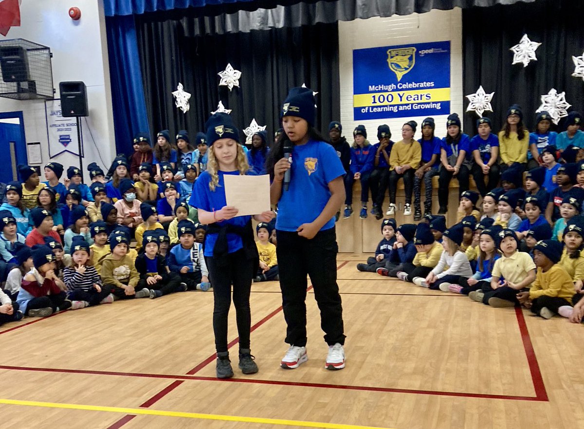 Congratulations to the McHugh school community for kicking off the celebrations for their 100th Anniversary this morning.  A milestone worthy of celebration accented by a whole school choir performance under the direction of Performance Arts teacher Mr. Abbas!   #PeelProud