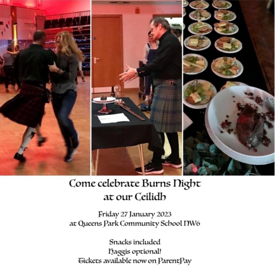 Don't forget to book your Ceilidh tickets on ParentPay. Any questions email ptfa@qpcs.brent.sch.uk