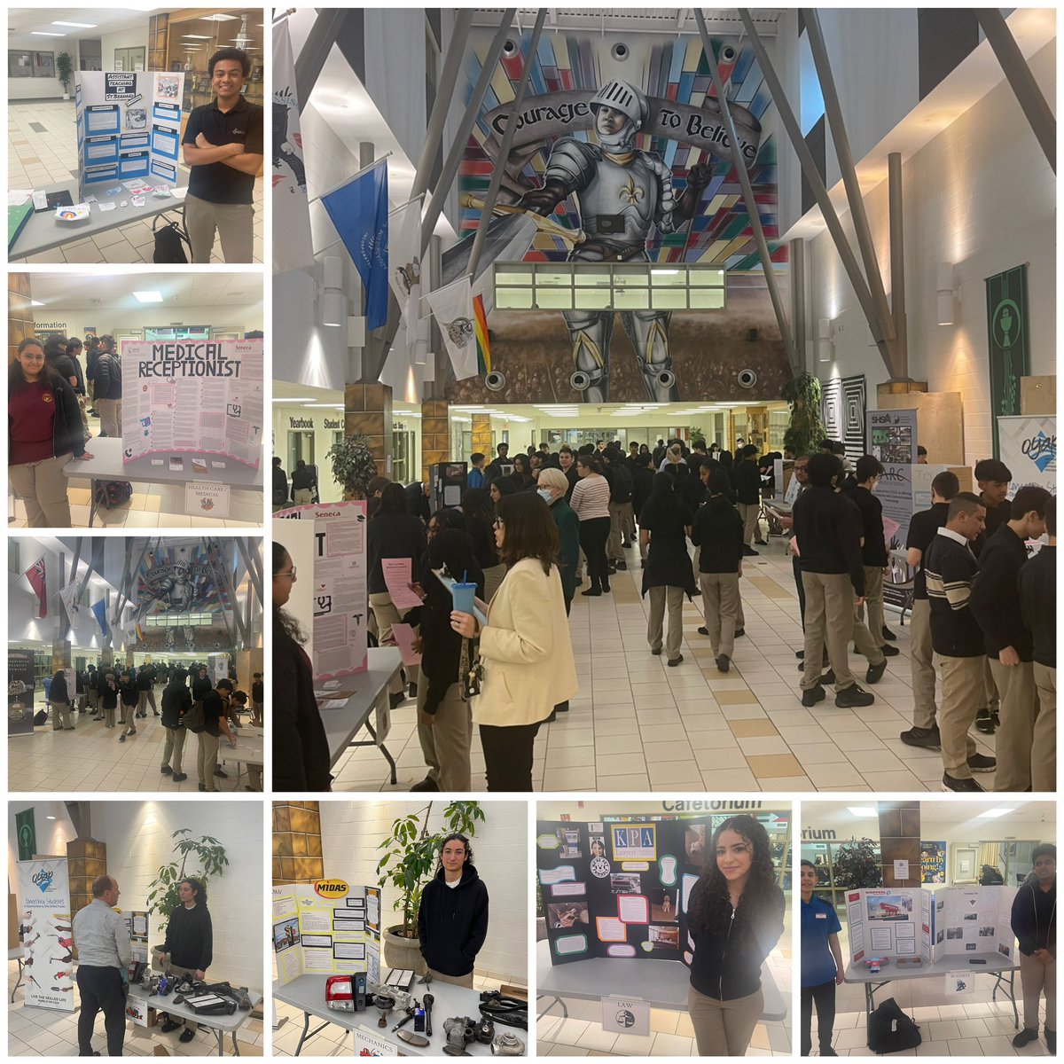 SJACo_op's tweet photo. After 3 quiet years, it was wonderful to have this buzz back in the matrix today during our Co-op Fair. Our co-op students showcased their various placement experiences, while students and staff got to take it all in. A fantastic afternoon! @sja_mississauga @DpExperiential https://t.co/CISMrk0uOd