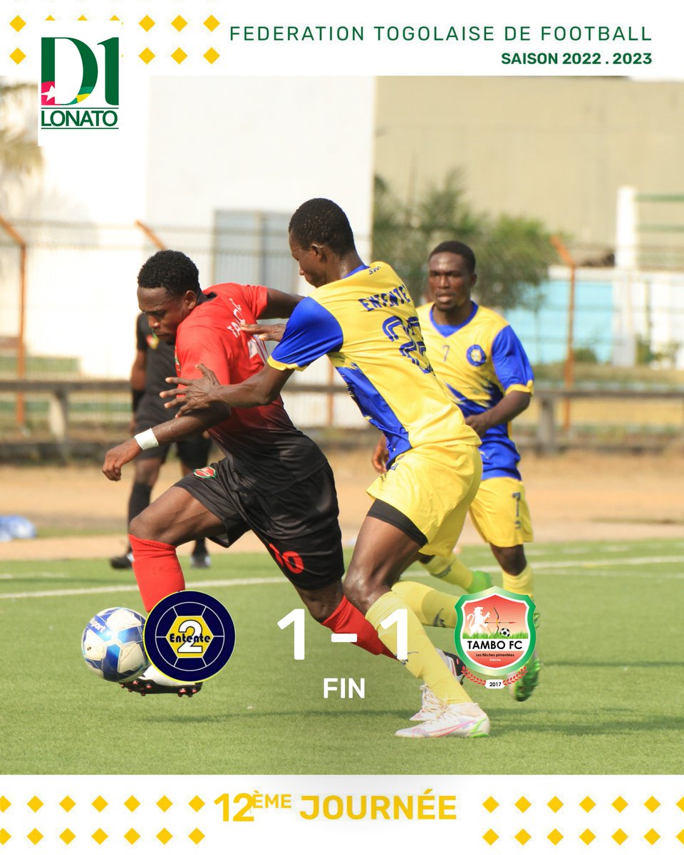 FtfTogolaise's tweet photo. 🔴 #D1LONATO 

Au municipal de Lomé ce jeudi, l'#ENTENTEII et #TAMBO n'ont pas pu se départager

#ENTENTEII 1⃣ 🆚 1⃣ #TAMBO https://t.co/argxseKXNe