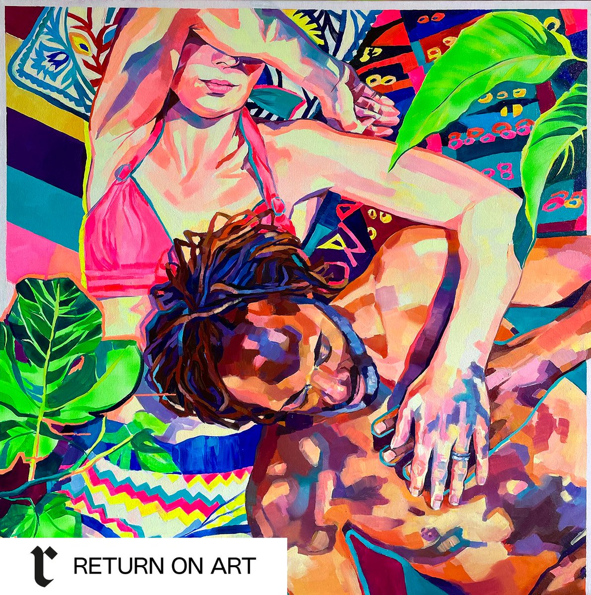 PilarczykJoanna's tweet photo. 'Together' - oil and mixed media on canvas, 100 x 100cm. Available exclusively on @returnonart 
#returnonart #contemporaryfigurativepainting #vibrantoilpainting #paintingoftheday #artcollectors  #curatedart #returnonaertartist #ArtLovers https://t.co/XbmCPLR552