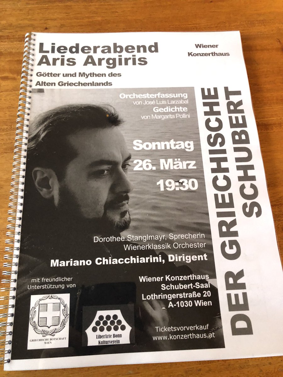 arisargiris's tweet photo. „Fresh“ printed.
The Full Score, of the „Liederabend ARIS ARGIRIS - Der griechische Schubert is there!
The excitement is growing!
Wiener klassik Orchester
@Konzerthauswien @GreeceInAustria
#LiberArteBonneV #arisargiris https://t.co/uKhFEchTzQ