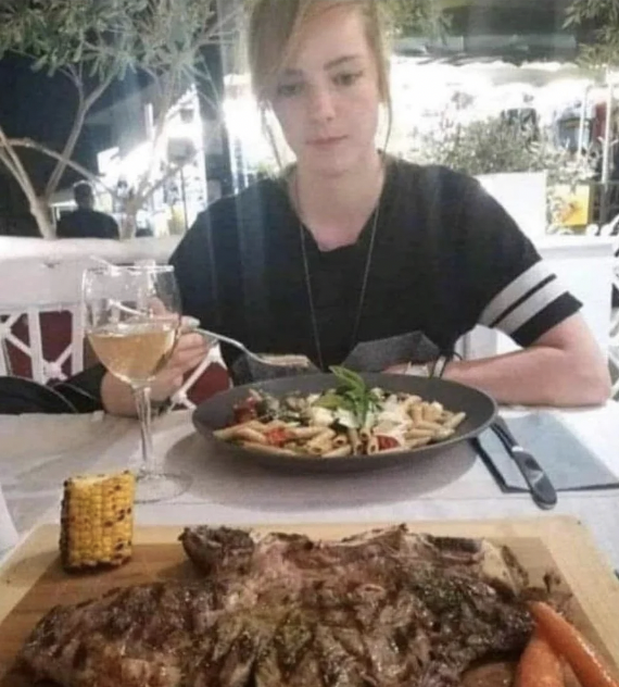 Met this girl on the new vegan dating app. It's going super well.