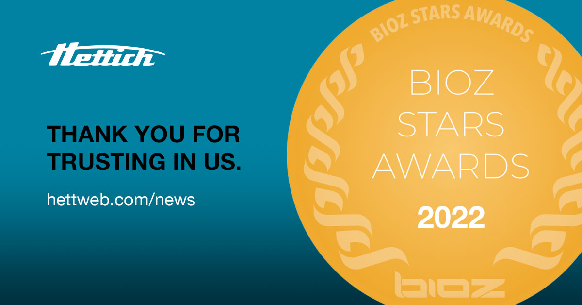 HettichLab's tweet photo. #Hettich has been selected as the 2022 Bioz Stars Award Winner in the centrifuges category. This prestigious award recognizes the world’s most innovative suppliers of life science instruments for being leaders in their specific research category. https://t.co/3rD4pjUrk0 https://t.co/XujdrneSgi