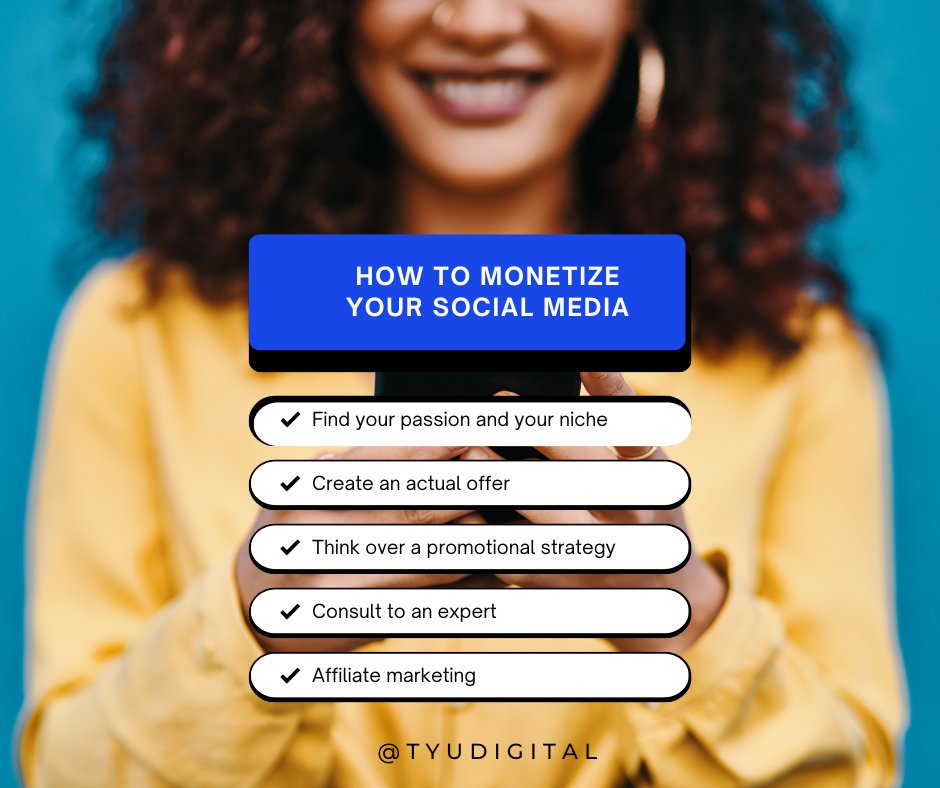 tyudigital's tweet image. Tutorial Thursday : How to monetize your Social Media
#TutorialThursday
#TYUDigital2023
#LikeandFollowpageformore