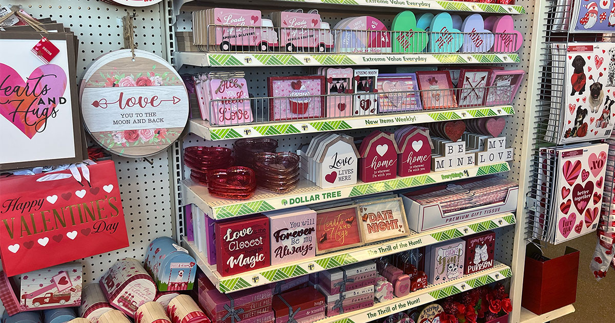 DollarTree's tweet photo. Valentine's Day is right around the corner! 🧸 Shop the wide variety of Valentine's Day decor at Dollar Tree! https://t.co/gj2vvGASGs https://t.co/oUQLTA1rjk