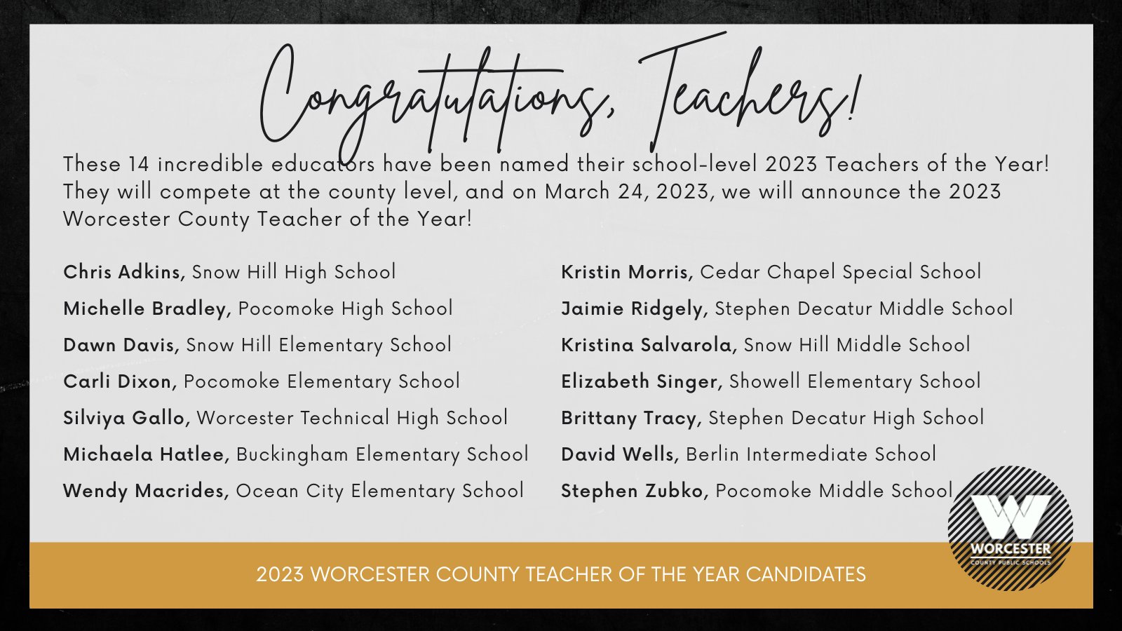 Worcester Schools MD on Twitter "We are thrilled to announce our WCPS