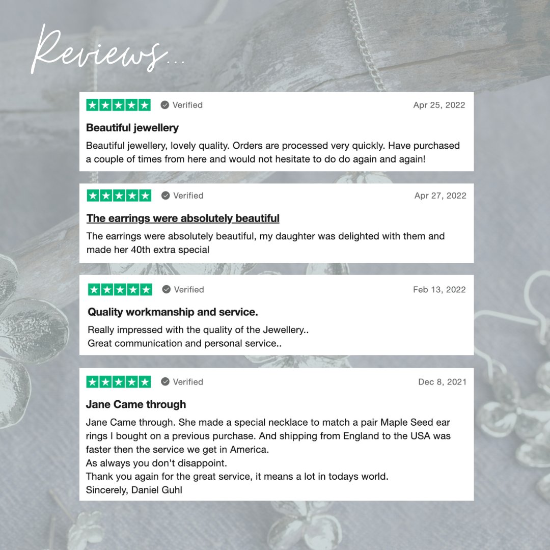 Reviews! ✨ I love what I do, but I also love to know you're enjoying your jewellery 💍 Read some verified Trust Pilot reviews from the past year...  #jewellerydesigner #handcraftedjewellery 

Shop: janeorton.com