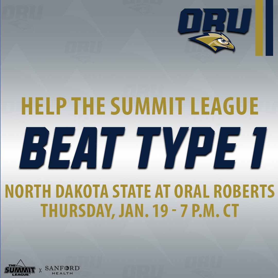 TheSummitLeague's tweet photo. .@ORUWBB is helping us and @SanfordHealth increase awareness to #BeatType1 Diabetes tonight against North Dakota State‼️
 
Learn more about #BeatType1 ➡ https://t.co/akSh4oXP3y
 
#ReachTheSummit x #March2TheSummit https://t.co/mmeCayTgxH