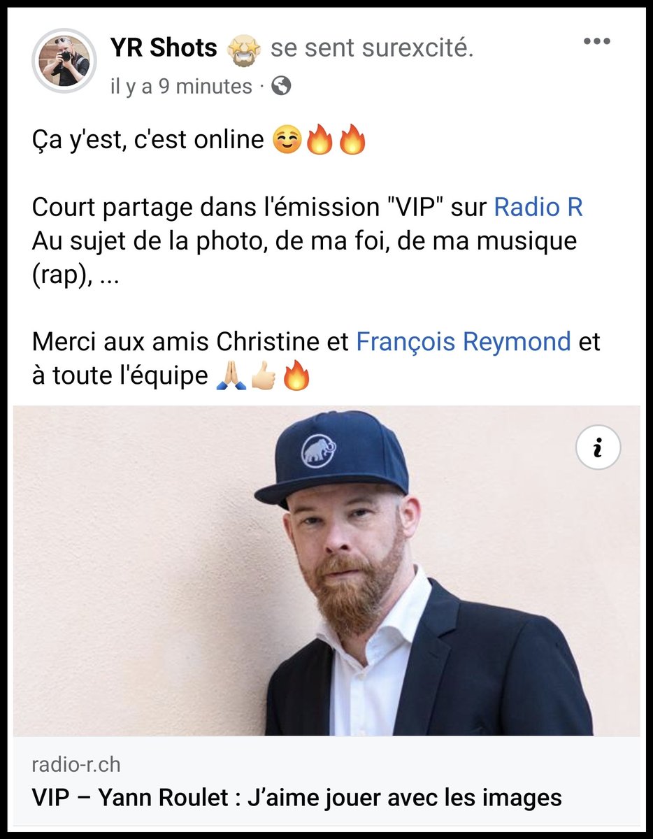 YannLeM2A's tweet photo. Ça y'est, c'est online ☺️🔥🔥

Court partage dans l'émission "VIP" sur Radio R 
Au sujet de la photo, de ma foi, de ma musique (rap), ...

Merci aux amis Christine et François Reymond et à toute l'équipe 🙏🏻👍🏻🔥

Voici le lien du partage :
https://t.co/iFdDwIT2RB 😉 https://t.co/qFRZBfFsQO