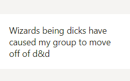 I am a small creator. This is an exit survey I just received from a (now former) patron.

But "this OGL will not materially affect the majority of people working in the industry." 👌 Thanks, <a href="/Wizards_DnD/">Dungeons & Dragons</a>.

#OpenDnD
