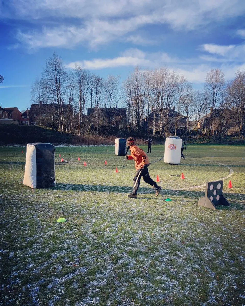 WestLeedsActiv's tweet photo. A frosty day for some Combat Archery today 🧡💜
All ready for a WLAC Wanderers scavenger hunt in the sunshine 💜🧡
#thisisWLAC #theWLACway #combatarchery #nature #oaa #outdoorlearning #outdooractivity #activitycentre #frosty #physicalactivity https://t.co/I08BPEKQkx