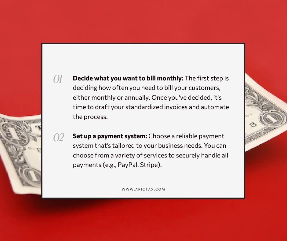 apic_tax's tweet image. Setting up recurring invoices is easy and can save you tons of time! Follow our step-by-step guide to get your business organized. #invoicetips #recurringinvoices  #businessorganization 📝☑️