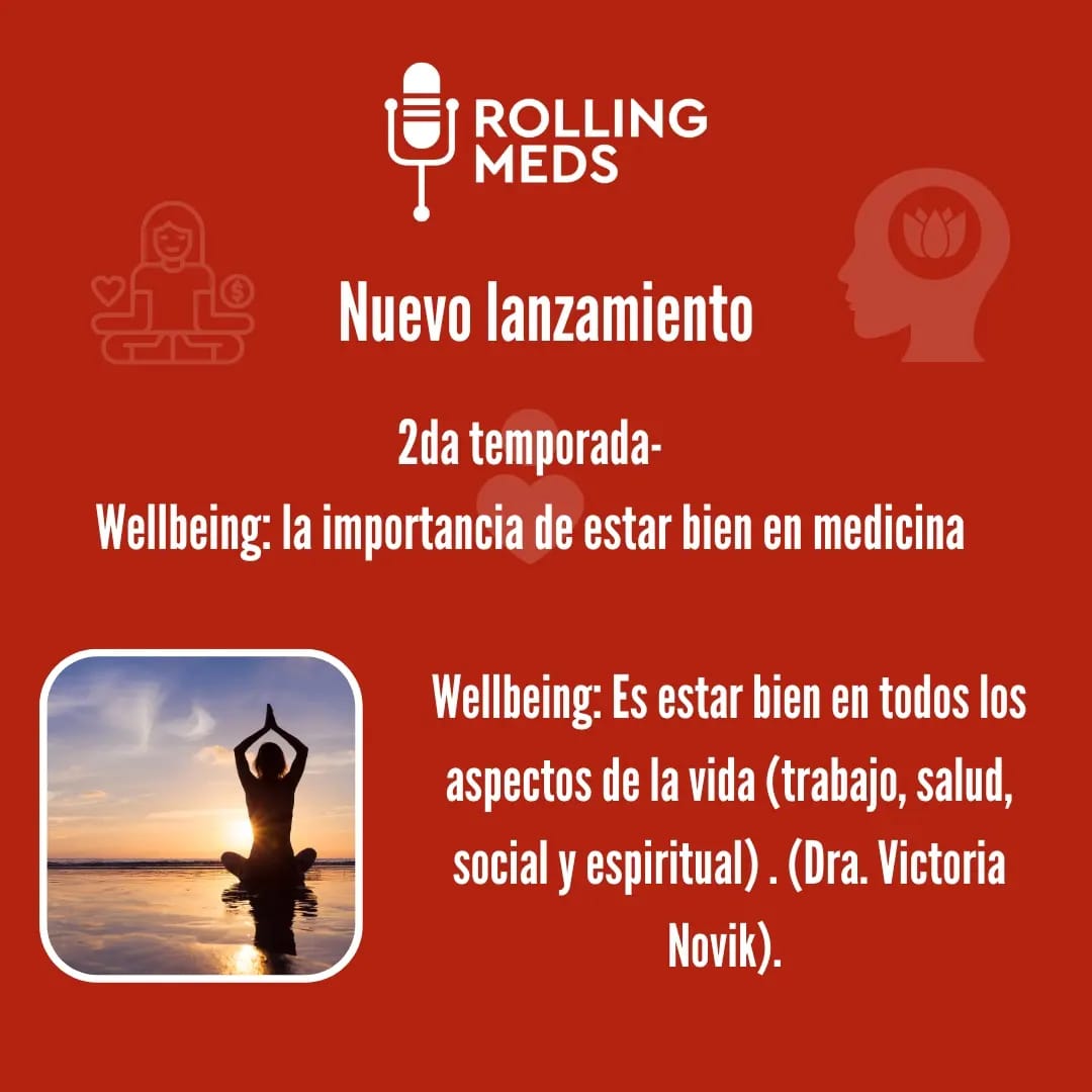 Rolling_Meds's tweet photo. ¿Sabes qué es el wellbeing? En este capítulo nos acompaña la Dra. Victoria Novik, médica cirujana de la Universidad de Valparaíso y endocrinóloga del Hospital Clínico Viña del Mar. Les dejamos el link del capítulo https://t.co/KkkWEtZXO3 #podcast #medicina #saludmental https://t.co/yz3nGMYPFQ