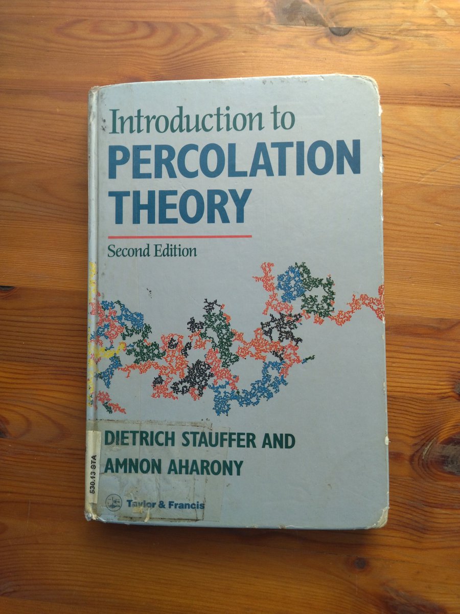 Beyond Stauffer and Aharony's classical book, any recommendations for good textbooks on #percolation from the #condensedmatter / #statisticalphysics perspective, possibly including #engineering  applications, recent works, etc.?