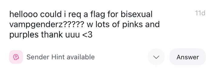 XenicLuvs's tweet photo. #xenogender #bitwt #flagtwt #mogai !!   

Vampgender bisexual flag - for anyone who’s vampgender and bisexual 
Thank you anon for the request! https://t.co/RyZEZzLcHz