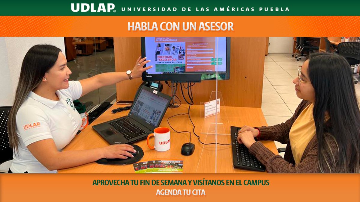 udlap's tweet photo. 🙋🙋♂️De lunes a viernes, y también en fin de semana, resuelve todas tus dudas sobre cómo ingresar a la #UDLAP; nuestros asesores te atenderán.
Visita el campus o contáctalos en línea 😊 #ViveUDLAP
Agenda una cita en: https://t.co/JzbnECayYh
➡️ Nuevo Ingreso Licenciatura https://t.co/SrRjmFO4Gt