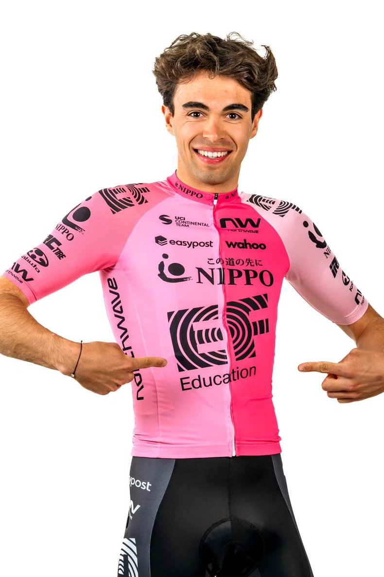 EFNIPPODevo's tweet photo. With a fresh look for season 2023 we are EF Education-NIPPO Development. We are young. We are motivated. We are ready. #newkit @MarcPritzen @KRogora @yuyu_tdm @jakubtoupalik2 https://t.co/fZdpm4i71m