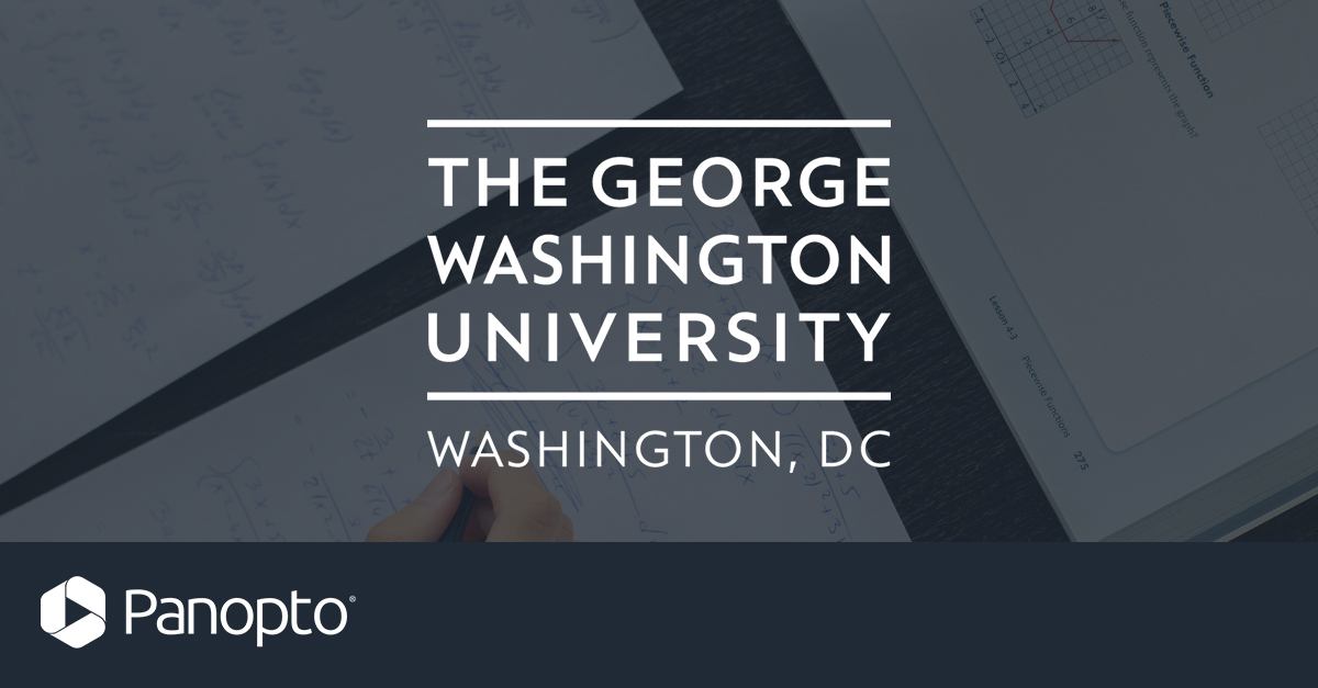 Panopto's tweet photo. The George Washington University uses #Panopto as their video management system to support student and faculty learning. #GWU https://t.co/hJavbDtKdH