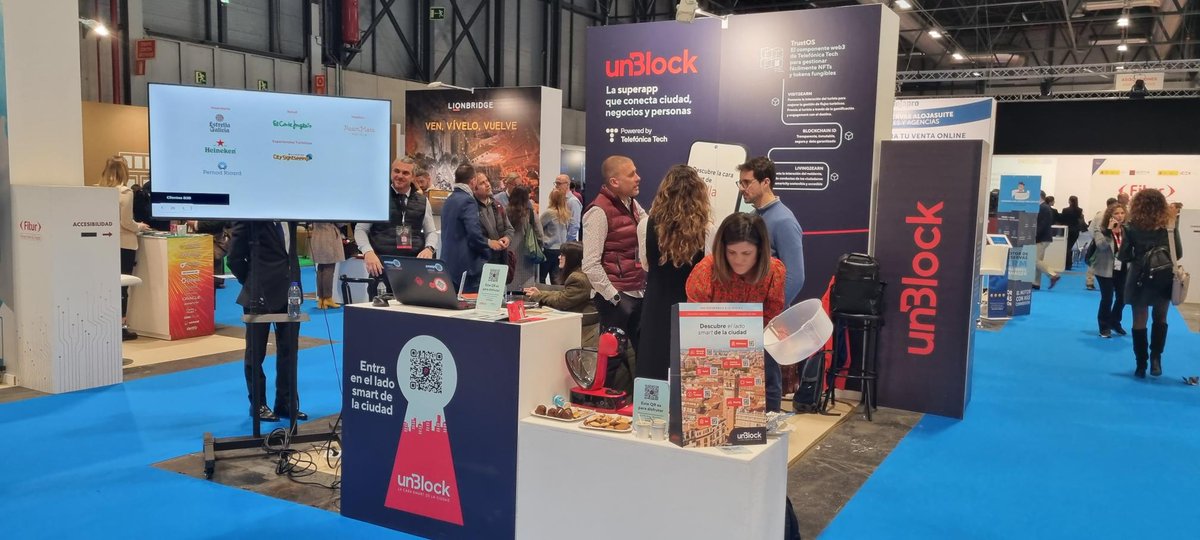 TelefonicaTech's tweet photo. ¡Hola @fitur_madrid! Hoy nuestro experto José Luis Núñez, Global Head for Blockchain and Web3 Businesses, va a para presentar la integración de #TrustOS en la plataforma @unBlockthecity 

#Fitur2023 https://t.co/d43vghhdy9