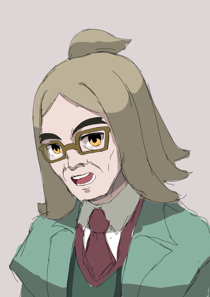 メガネのハッサクさんが見たいってだけの絵 