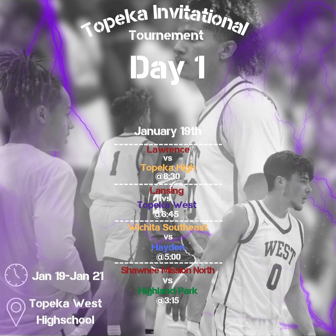 TWChargersBBall's tweet photo. NEW DAY! NEW OPPORTUNITY! 
62nd Annual Topeka Invitational 🏀
@KBCA @UnitedKSConf
#6 - @TWChargersBball
🆚 
@LLboysbball
📍 - @TopekaWestAthle
⌚ - 6:45 PM
📺  - https://t.co/sVUWPNGWH5… #xitzone #HERECOMESWEST https://t.co/iHJgbOwJYF