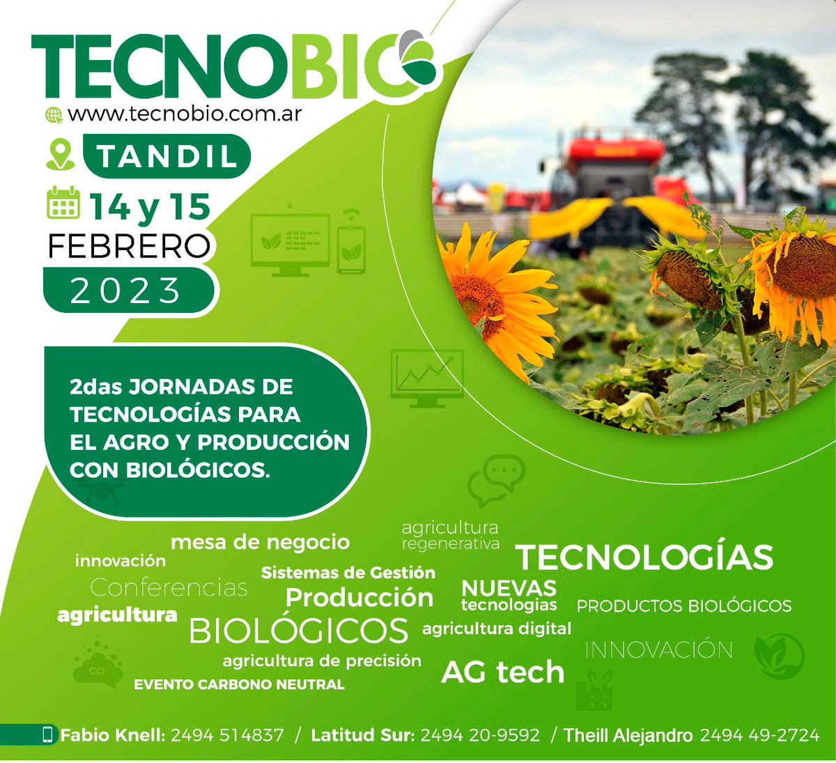 campoglobalok's tweet photo. Menos de un mes para vivir la gran muestra TECNOBIO 2023.
Dos días a pleno con actividades más que interesantes para el sector agropecuario.
Los esperamos!! https://t.co/Hj53p4E6eh